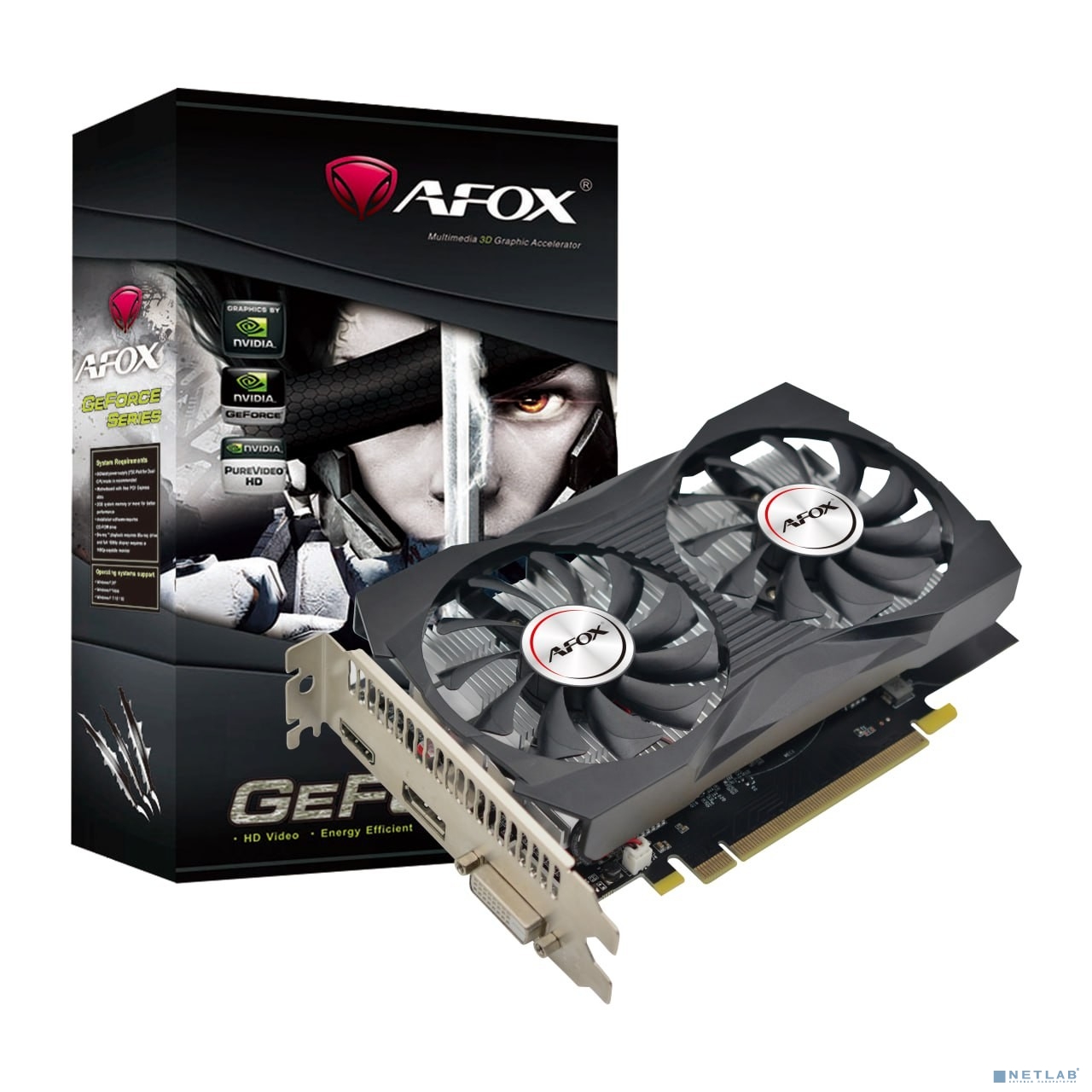 Видеокарта AFOX Geforce GTX1050 4GB GDDR5 128Bit DVI/HDMI/DP ATX 2FAN (AF1050-4096D5H4-V2)