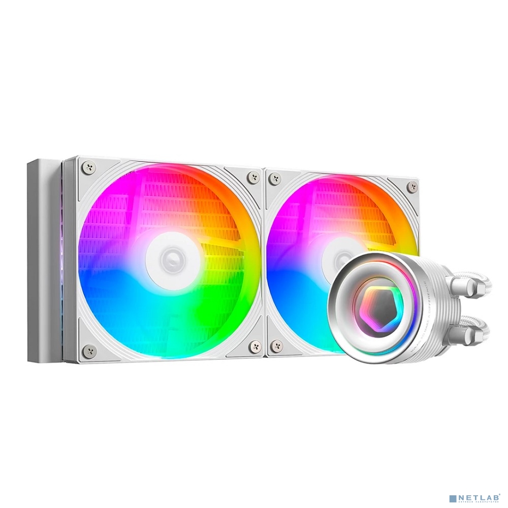 Система водяного охлаждения ID-Cooling FX240 Inf ARGB WHITE Soc-AM5/AM4/1200/1700/1851 белый 4-pin 27.2dB Al+Cu 300W Ret