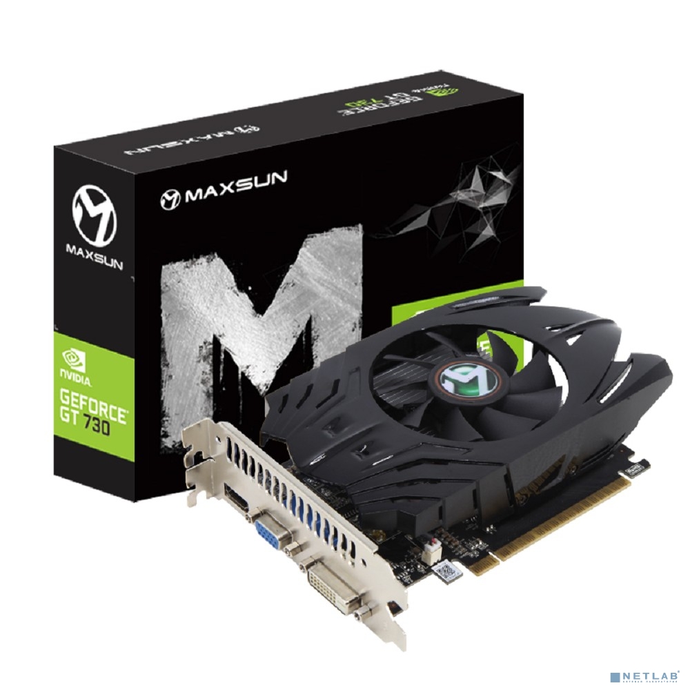 Видеокарта MAXSUN MS-GT730 Power Hammer 4G GDDR3, 64bit, 902/1333Mhz, DVI/VGA/HDMI 1 FAN (MS-GT730 PH 4G) RTL
