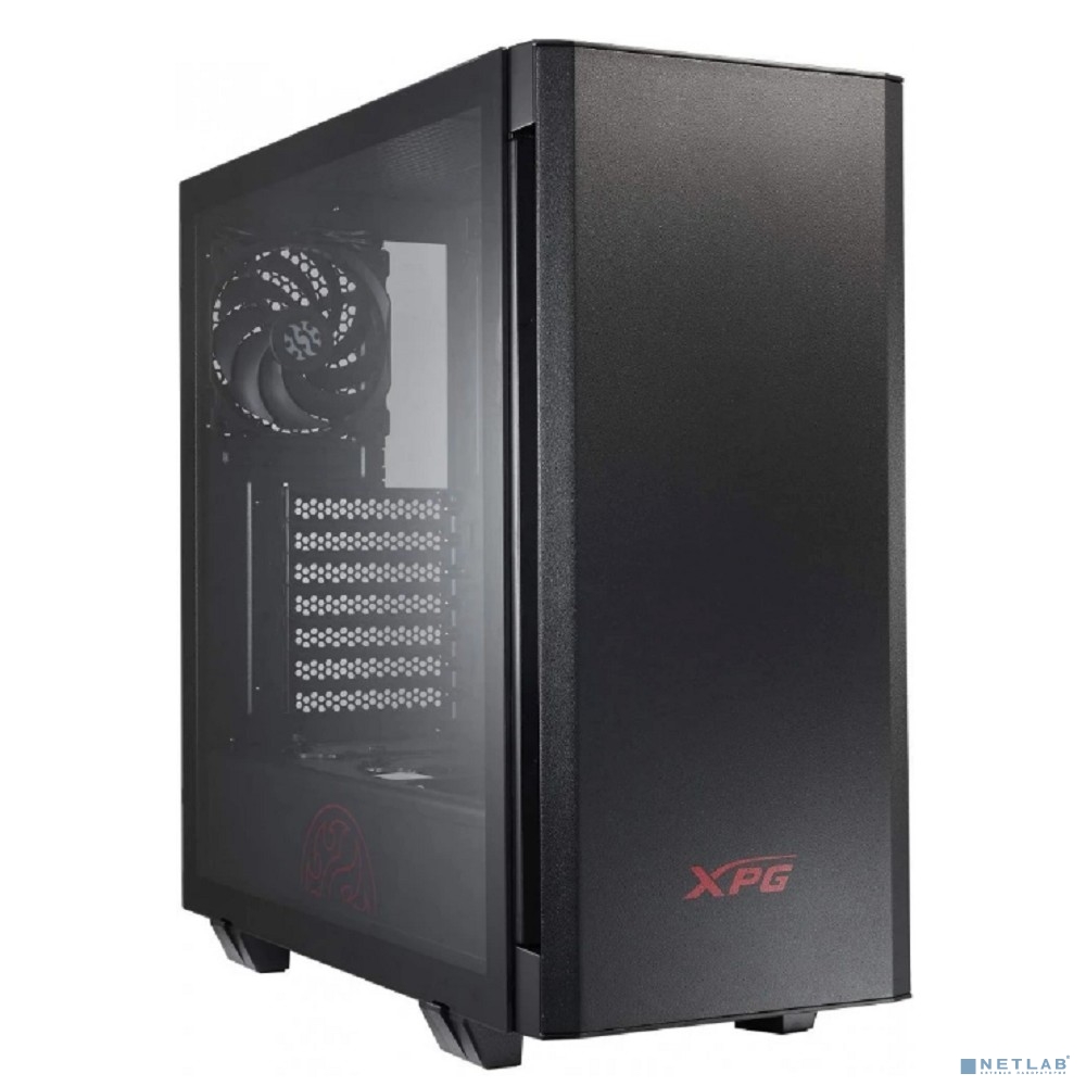 XPG INVADER BLACK (INVADER-BKCWW) (Midi-Tower, черный, TG, 120mm fan*2)