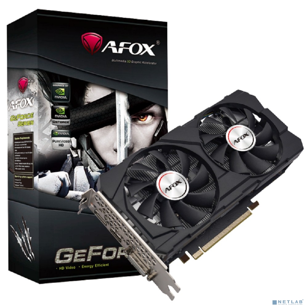 Видеокарта AFOX GTX1660TI 6Gb 192bit GDDR6 DP/DVI/HDMI ATX Dual Fan (AF1660TI-6144D6H4) RTL