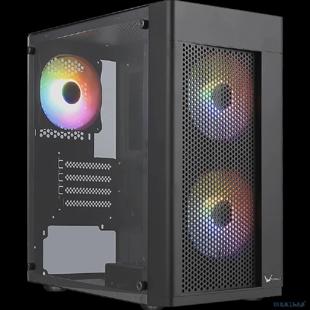 Formula HEXFORM-G-BK-v2 (mATX, стекло, сетка, USB3.0 x1, USB2.0 x2, 3x12cm