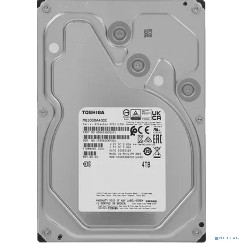 Жесткий диск Toshiba SAS 3.0 4TB MG10SDA400E Enterprise Capacity 4KN (7200rpm) 512Mb 3.5"