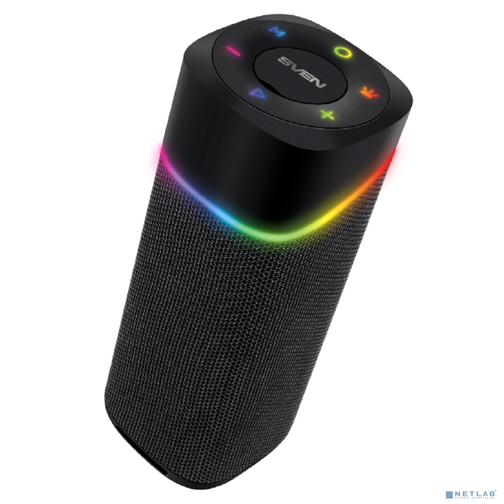 SVEN PS-155, черный (10 Вт, Waterproof (IPx4), TWS, Bluetooth, FM, USB, 1200мА*ч)