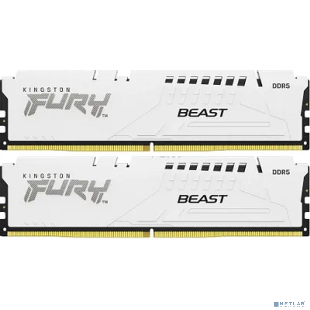 Kingston 32GB 5200MT/s DDR5 CL40 DIMM (Kit of 2) FURY Beast White XMP KF552C40BWK2-32