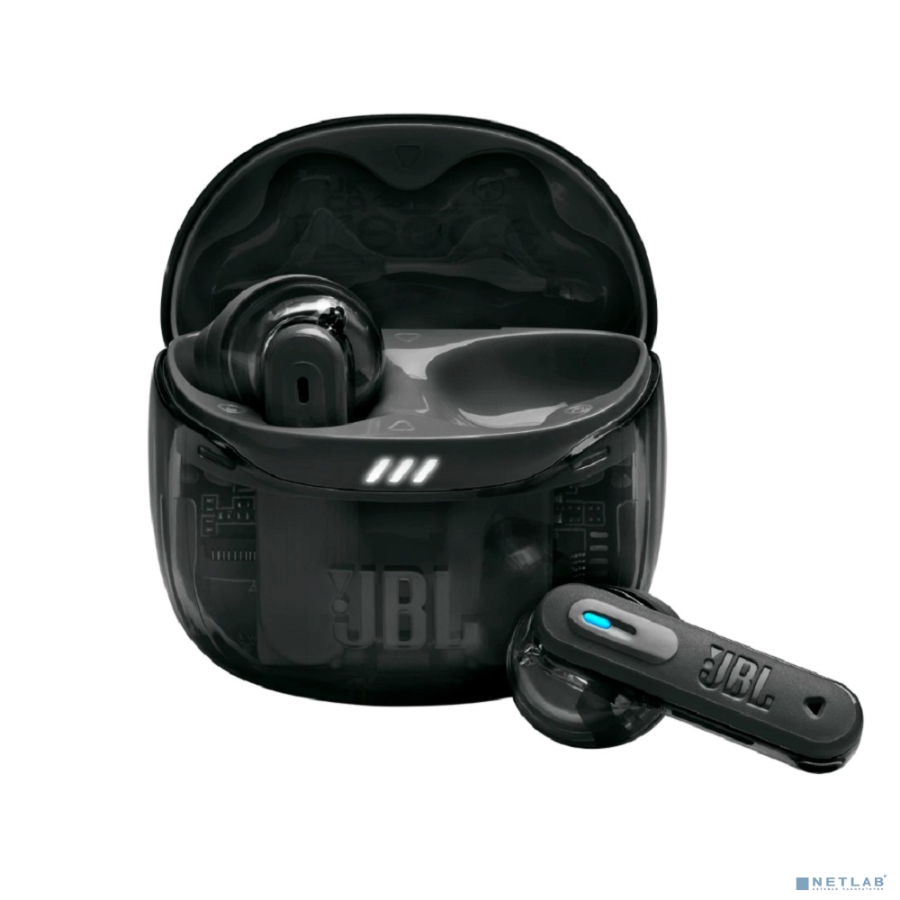 Наушники JBL, модель Tune Flex 2 Ghost - прозрачно-черный