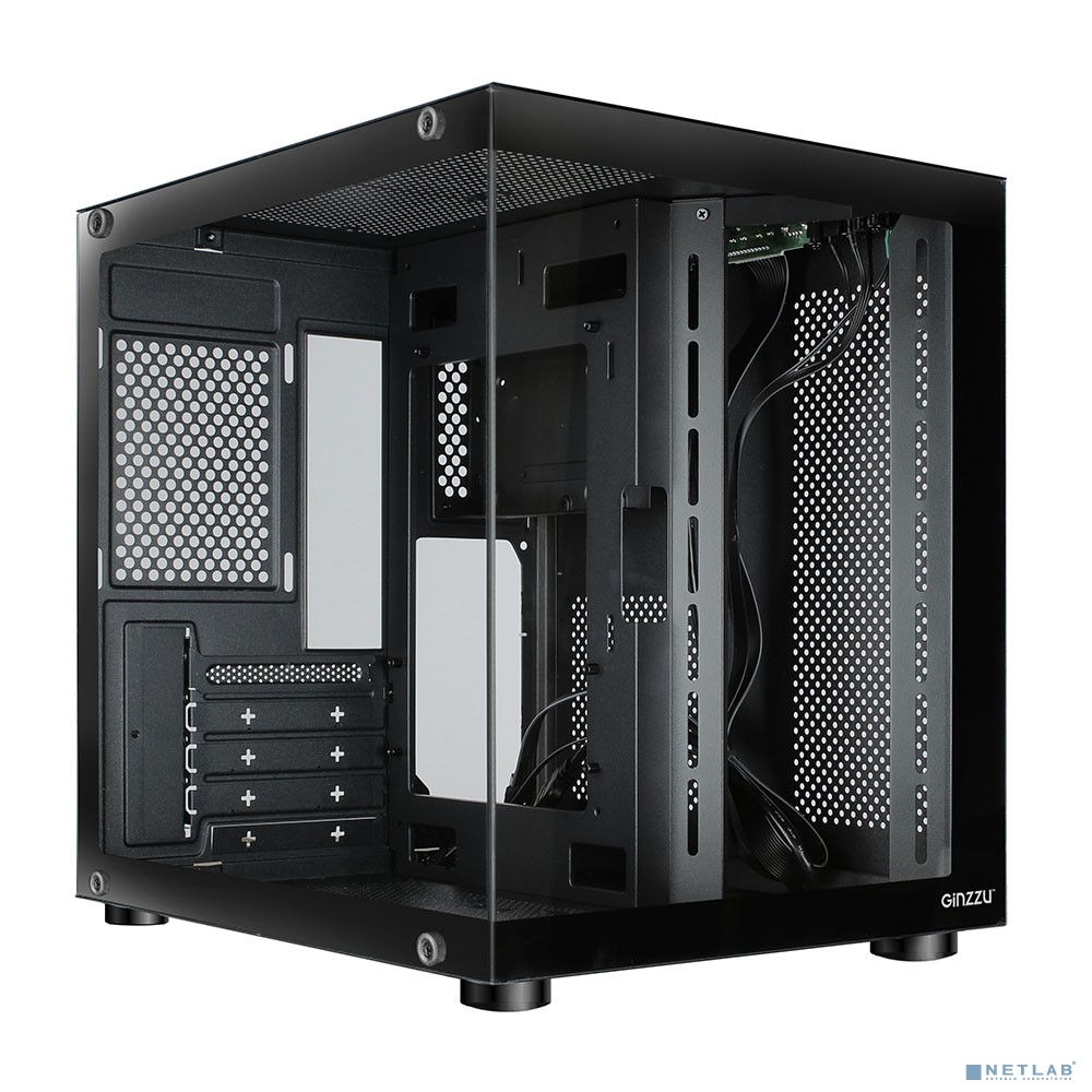 Ginzzu V100 закаленное стекло 1*USB 3.0,1*USB 2.0, AU mATX