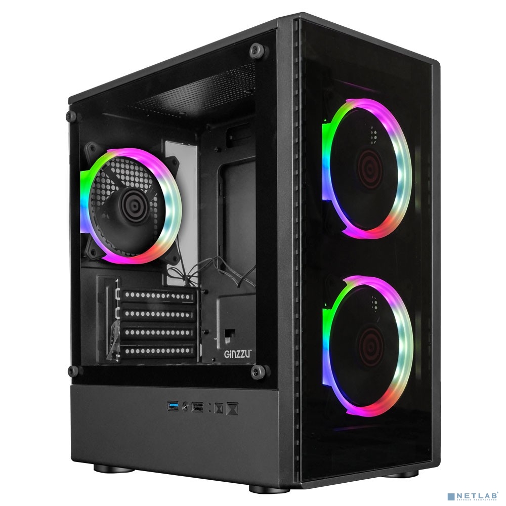 Ginzzu CL406 mATX FAN 3*12 FRGB (12RR4)