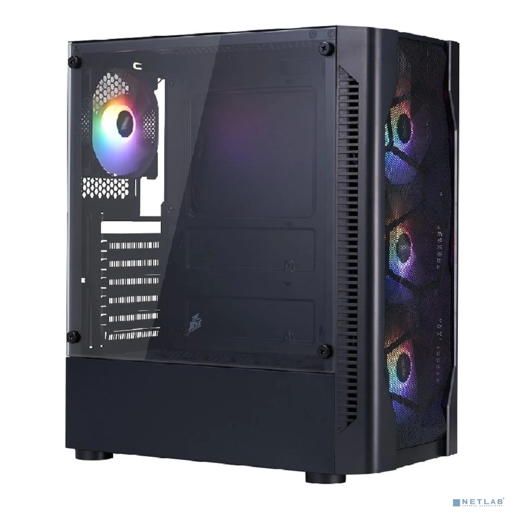 1STPLAYER DK D4 Black / ATX / 4x120mm FRGB fans / D4-BK-4F1