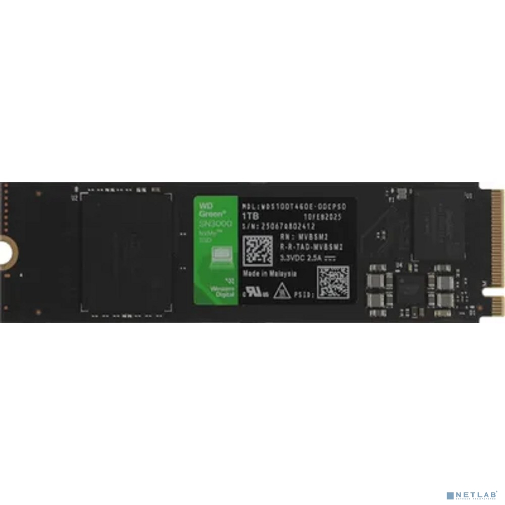 WD SSD 1Tb Green SN3000, 2280, M.2, NVMe (WDS100T4G0E)