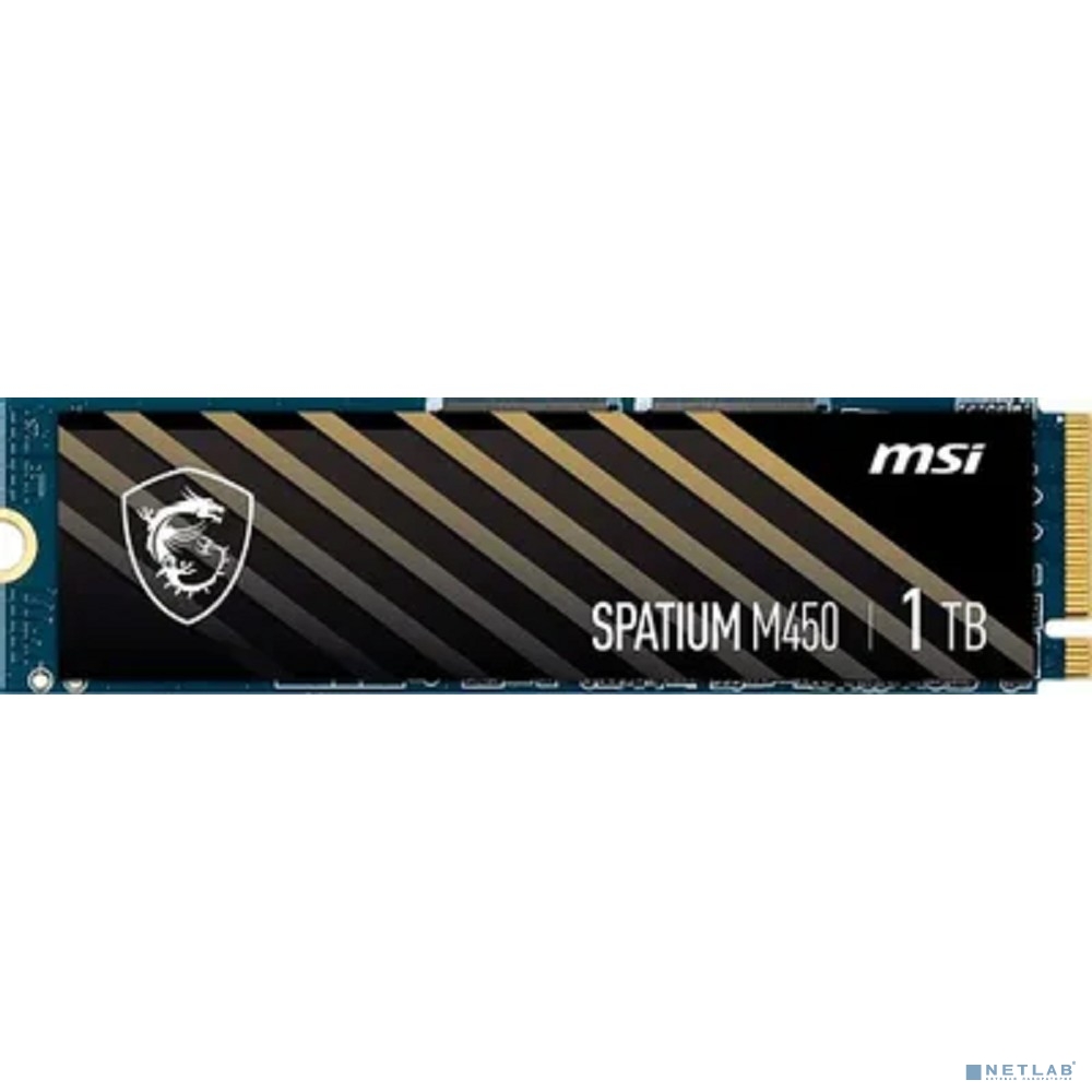 Твердотельный накопитель SSD MSI M.2 2280 1TB SPATIUM M450 Client S78-440L0M0-P83, PCIe Gen4x4 with NVMe, 3D TLC, R/ W 3400/ 2500