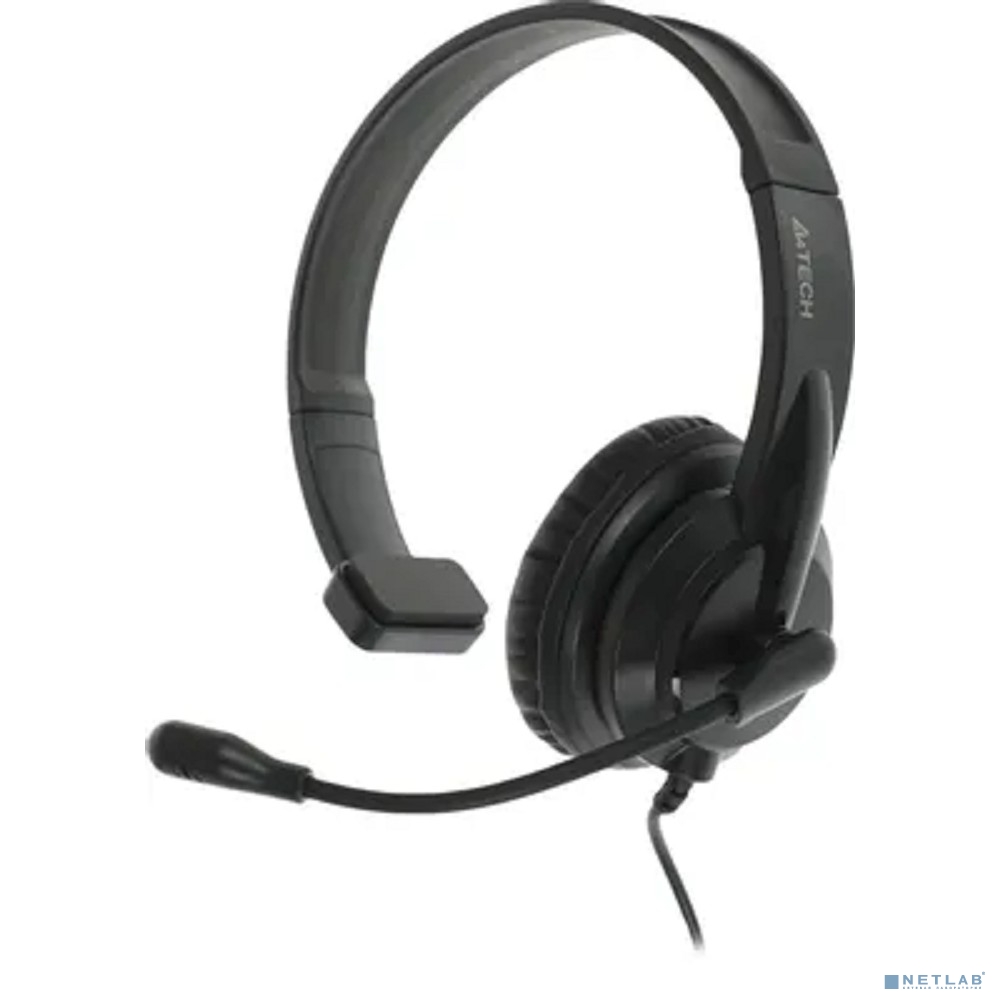 Наушники с микрофоном A4Tech HU-11 черный 2м накладные USB оголовье (HU-11/USB/BLACK)