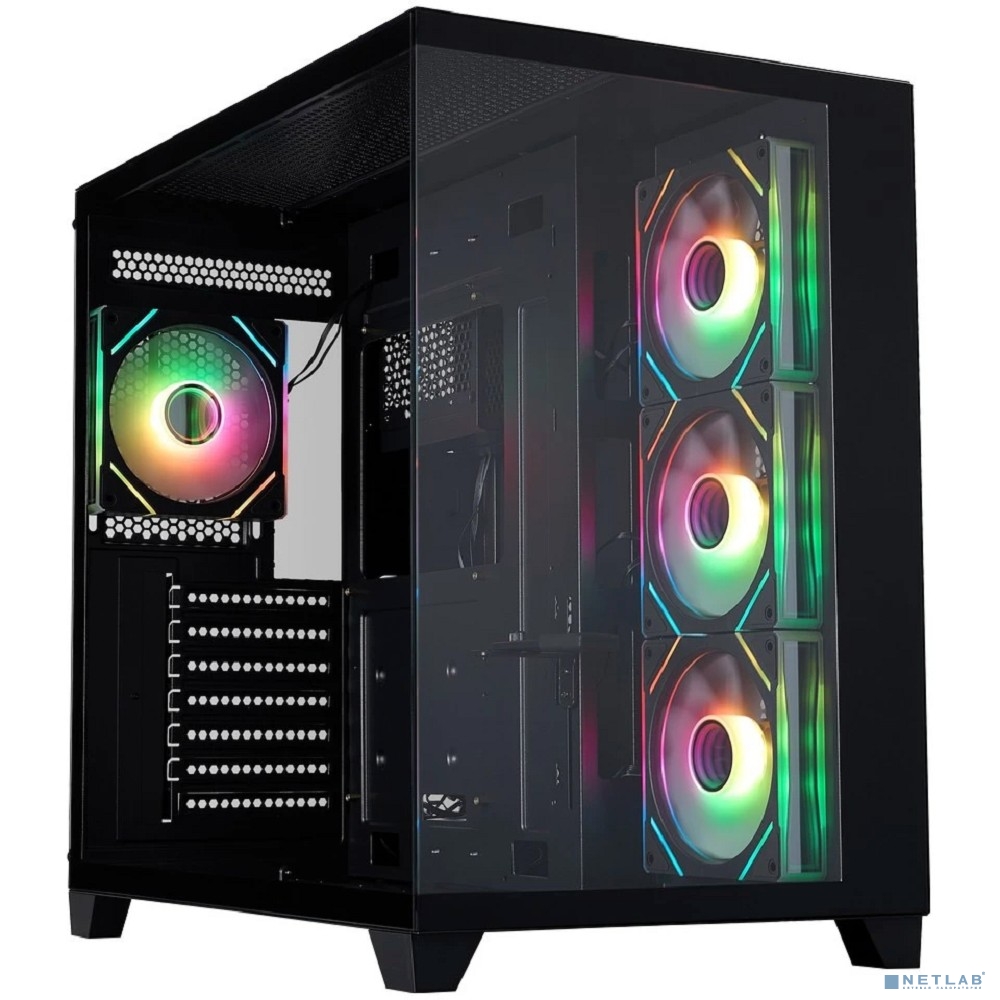 1STPLAYER MEGAVIEW MV8-TP ARGB Black / ATX / 4x120mm ARGB fans / MV8-TP-BK-3FC7R-1FC7