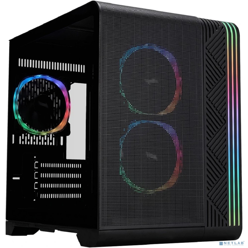 1STPLAYER VT5 ARGB Black / mATX / 3x120mm ARGB fans / VT5-BK-3FS7