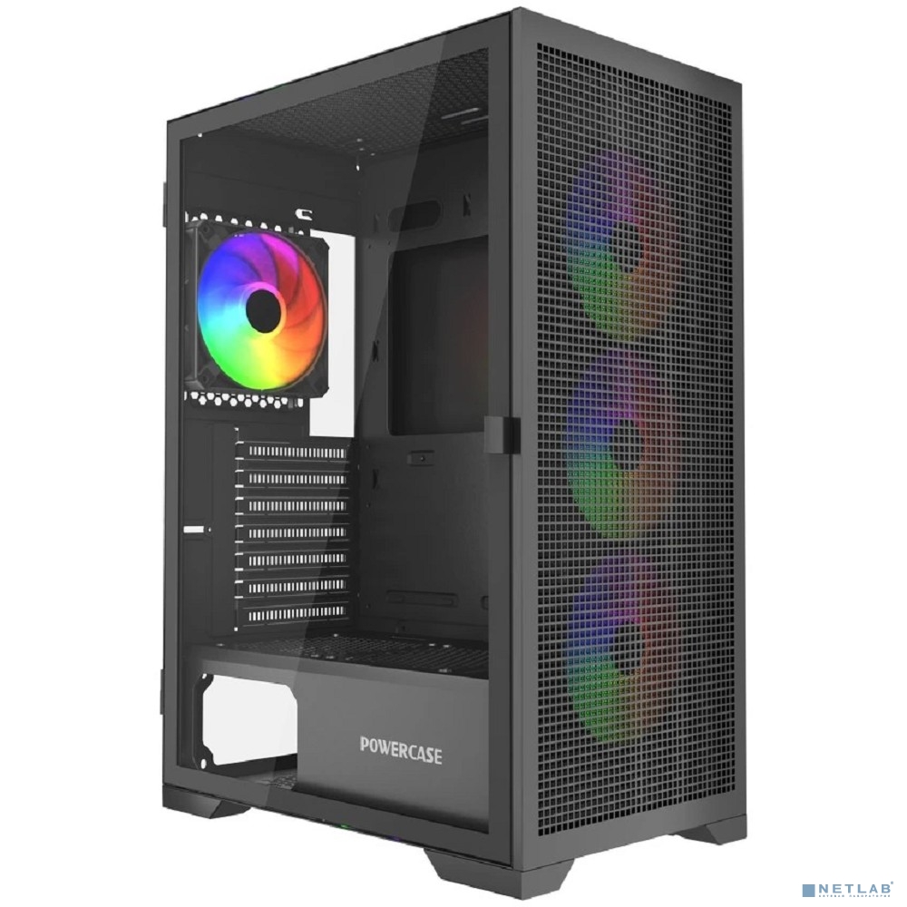 Powercase Mistral B415, Tempered Glass, 4x 120mm ARGB PWM Fans, чёрный, ATX (CMAB415-A4)