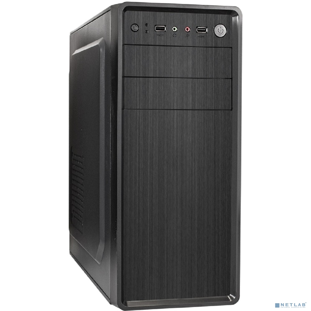 Exegate EX299376RUS Корпус Miditower ExeGate XP-401-UNS500 (ATX, БП UNS500 с вент. 12см, 2*USB, аудио, черный)