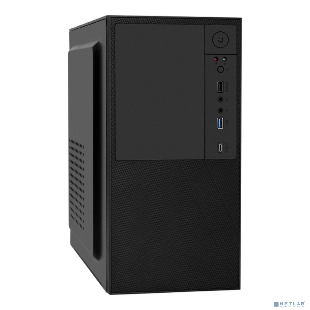 Exegate EX299248RUS Корпус Minitower ExeGate BAA-308UC-UNS350 (mATX, БП UNS350 с вент. 12см, 1*USB+1*USB3.0+1*TypeC, HD Audio, черный)