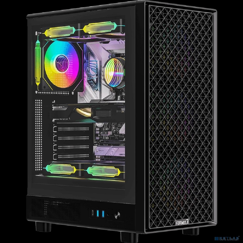 Корпус Formula Mana Dynamic черный без БП ATX 4x120mm 2x140mm 2xUSB3.0 audio bott PSU