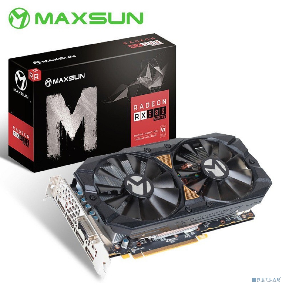 Видеокарта MAXSUN MS-RX580 8Gb GDDR5, 256bit,1206/6000Mhz, 3*DP/HDMI/DVI, 2 FAN (MS-RX580 2048SP Big Mac Plus 8G) RTL