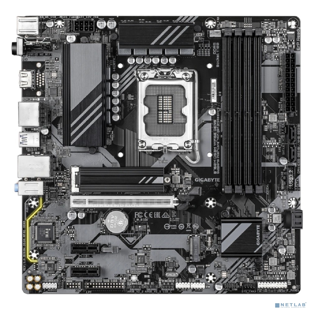 Gigabyte B760M DS3H WF6E GEN5 Soc-1700 Intel B760 4xDDR5 mATX AC`97 8ch(7.1) 2.5Gg RAID+HDMI+DP