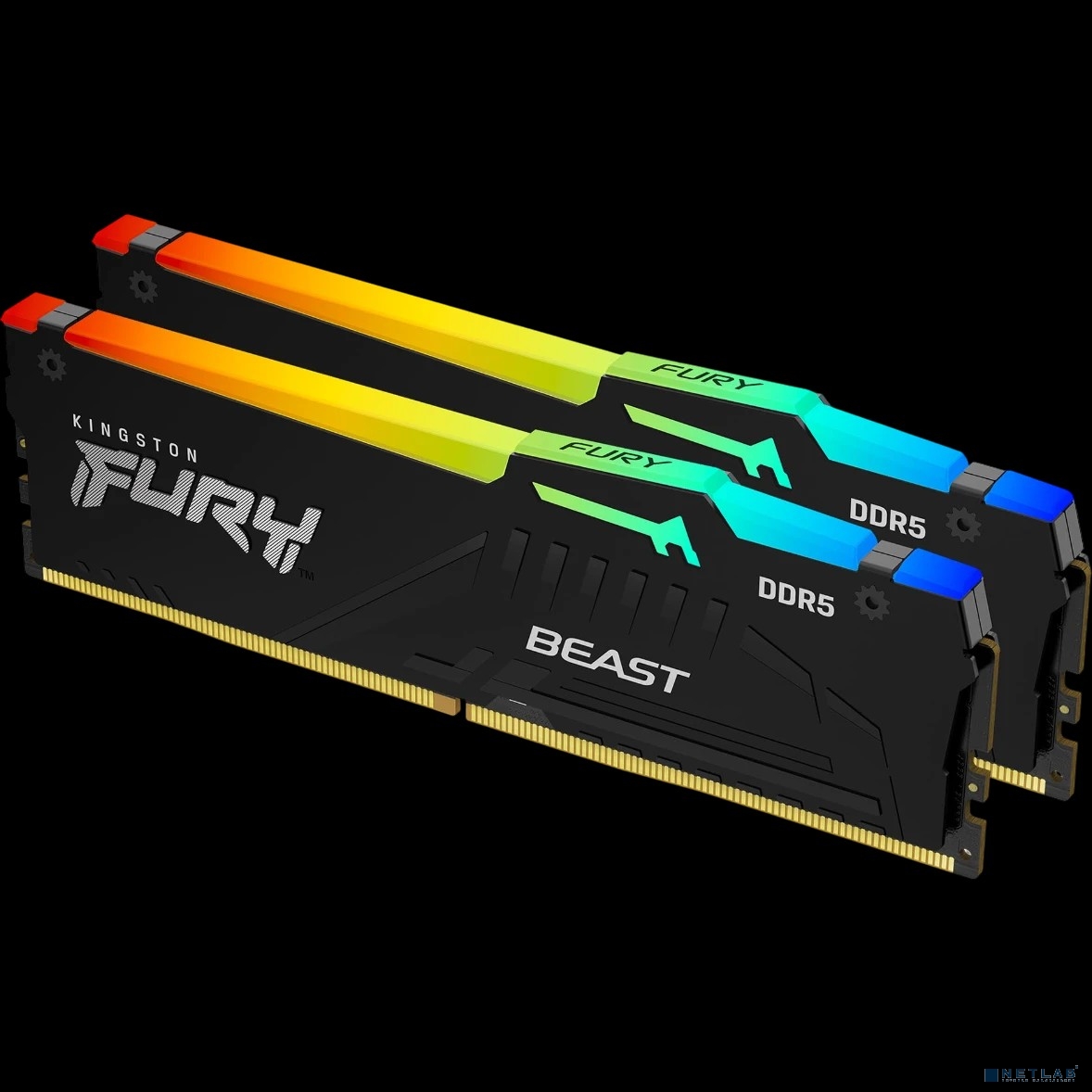 Kingston 64GB 5600MT/s DDR5 CL40 DIMM (Kit of 2) FURY Beast RGB KF556C40BB2AK2-64