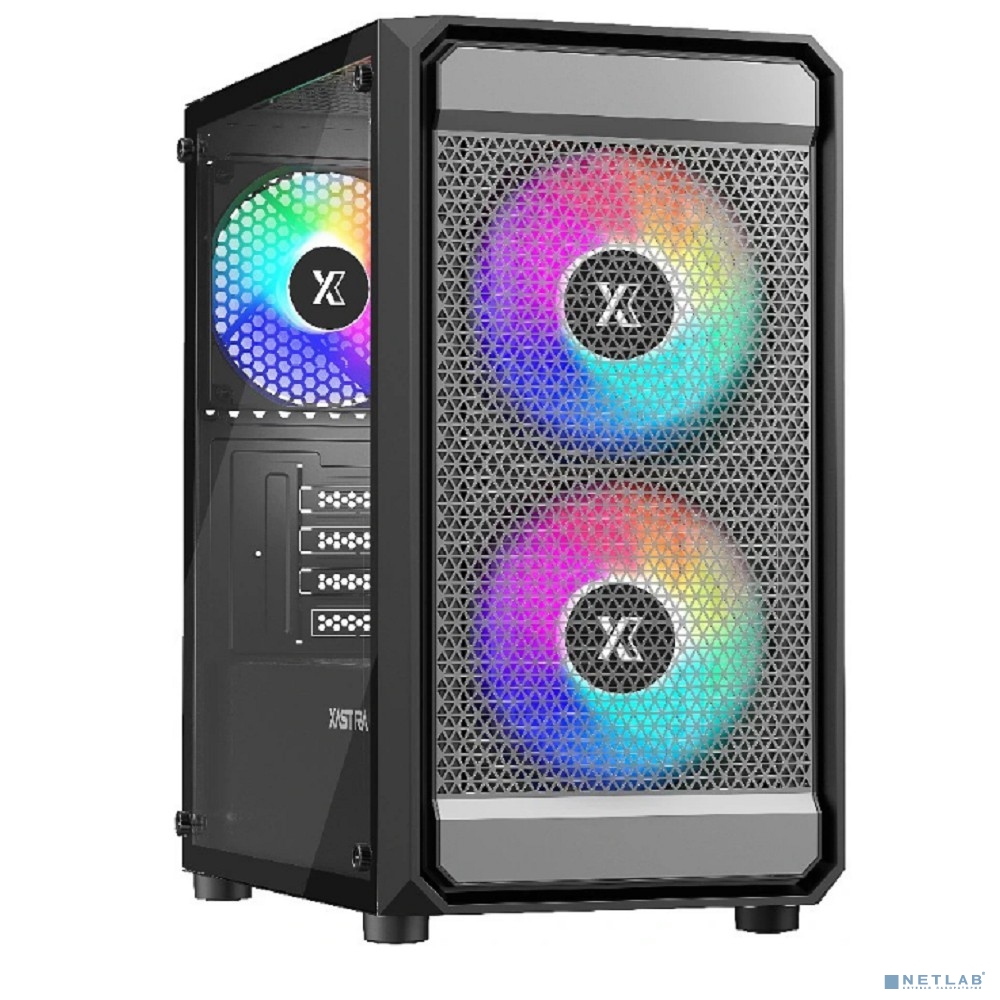 XASTRA Корпус A303M 3FRGB Black mATX/Mesh/ tempered glass / 2x140mm + 1x120mm FRGB fans/ A303M-2FC14F-1FC12F