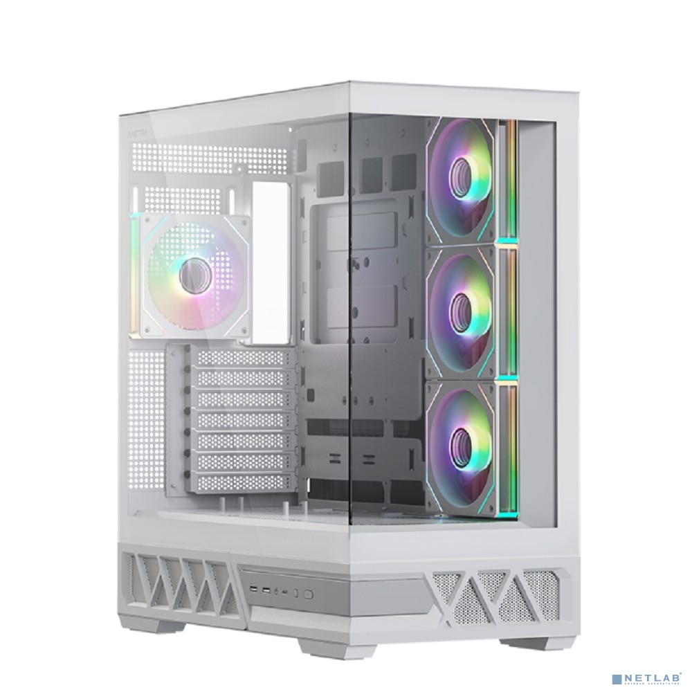 XASTRA Корпус Q700 4ARGB-C10-UC White ATX/Aquarium/Screewless/4x120mm ARGB PWM mirror fans/Argb+PWM HUB 10port/Type C Q700-4FM12A-C10-UC-WH