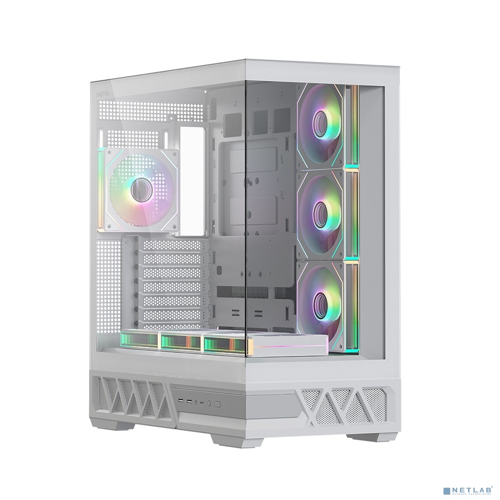 XASTRA Корпус Q700 7ARGB-C10-UC White ATX/Aquarium/Screewless/7x120mm ARGB PWM mirror fans/Argb+PWM HUB 10port/Type C Q700-7FM12A-C10-UC-WH