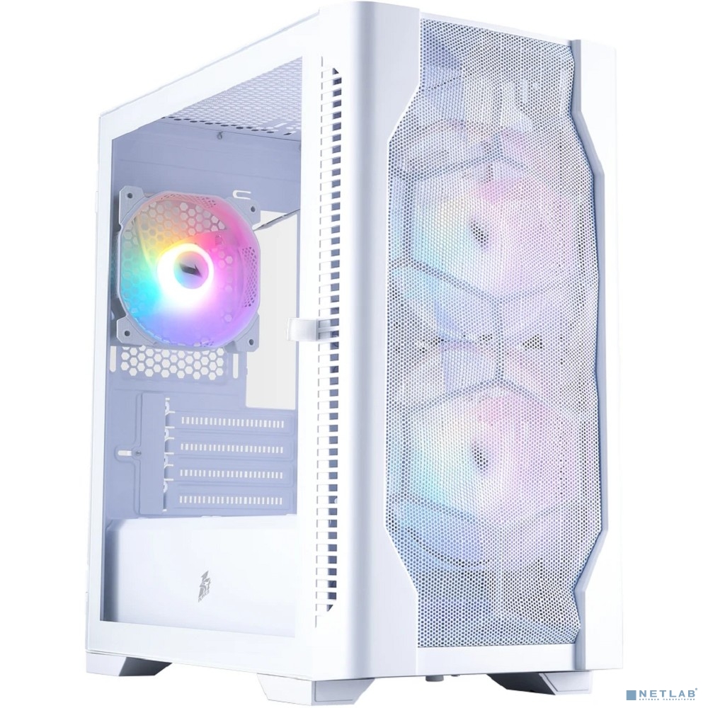 1STPLAYER Корпус DK D4-M FRGB White / mATX / 2x140mm & 1x120mm FRGB fans / D4-M-WH-2F1P-W-1F1-W