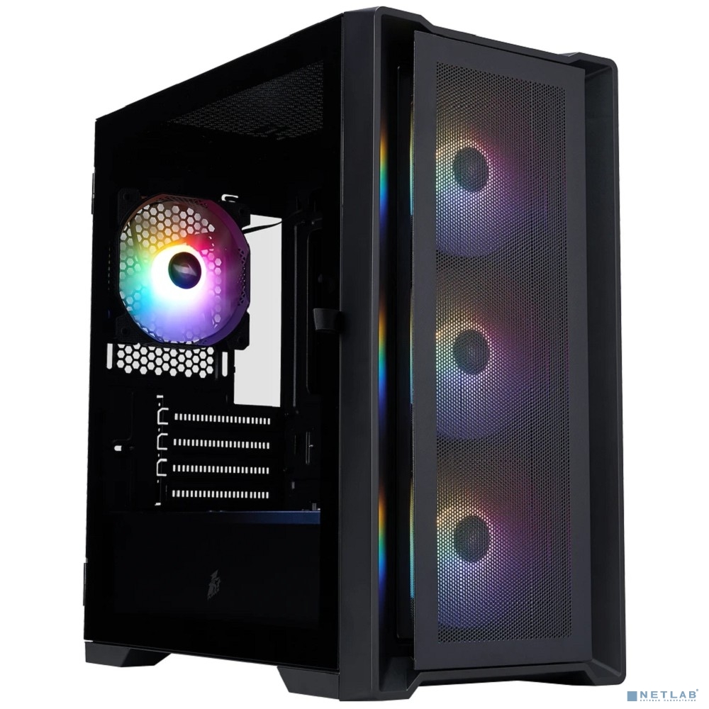 1STPLAYER Корпус TRILOBITE T4 MESH FRGB Black / mATX / 4x120mm FRGB fans / T4-BK-4F1
