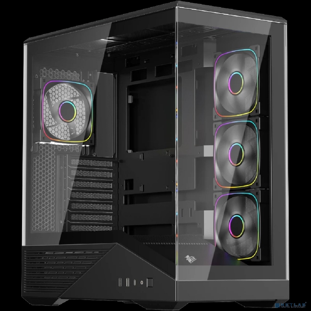1STPLAYER Корпус GM7 ARGB Black / ATX / 4x120mm ARGB fans / GM7-BK-3FN7R-1FN7