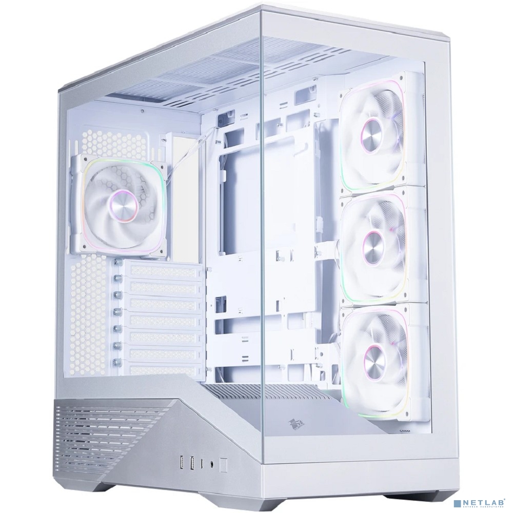 1STPLAYER Корпус GM7 ARGB Silver / ATX / 4x120mm ARGB fans / GM7-SV-3FN7R-W-1FN7-W