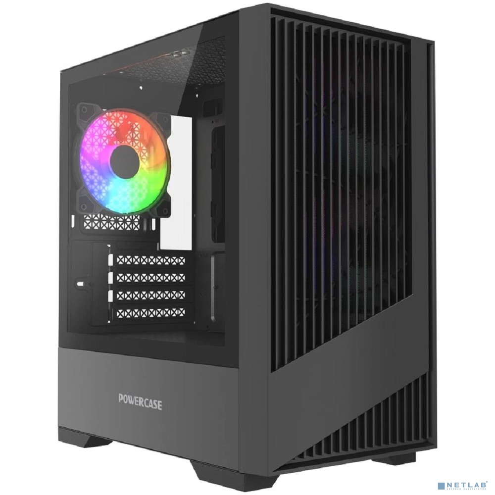 Powercase Корпус Mistral Micro A12B, Tempered Glass, 3x120mm FRGB fan, чёрный, mATX (CMMA12B-L3)