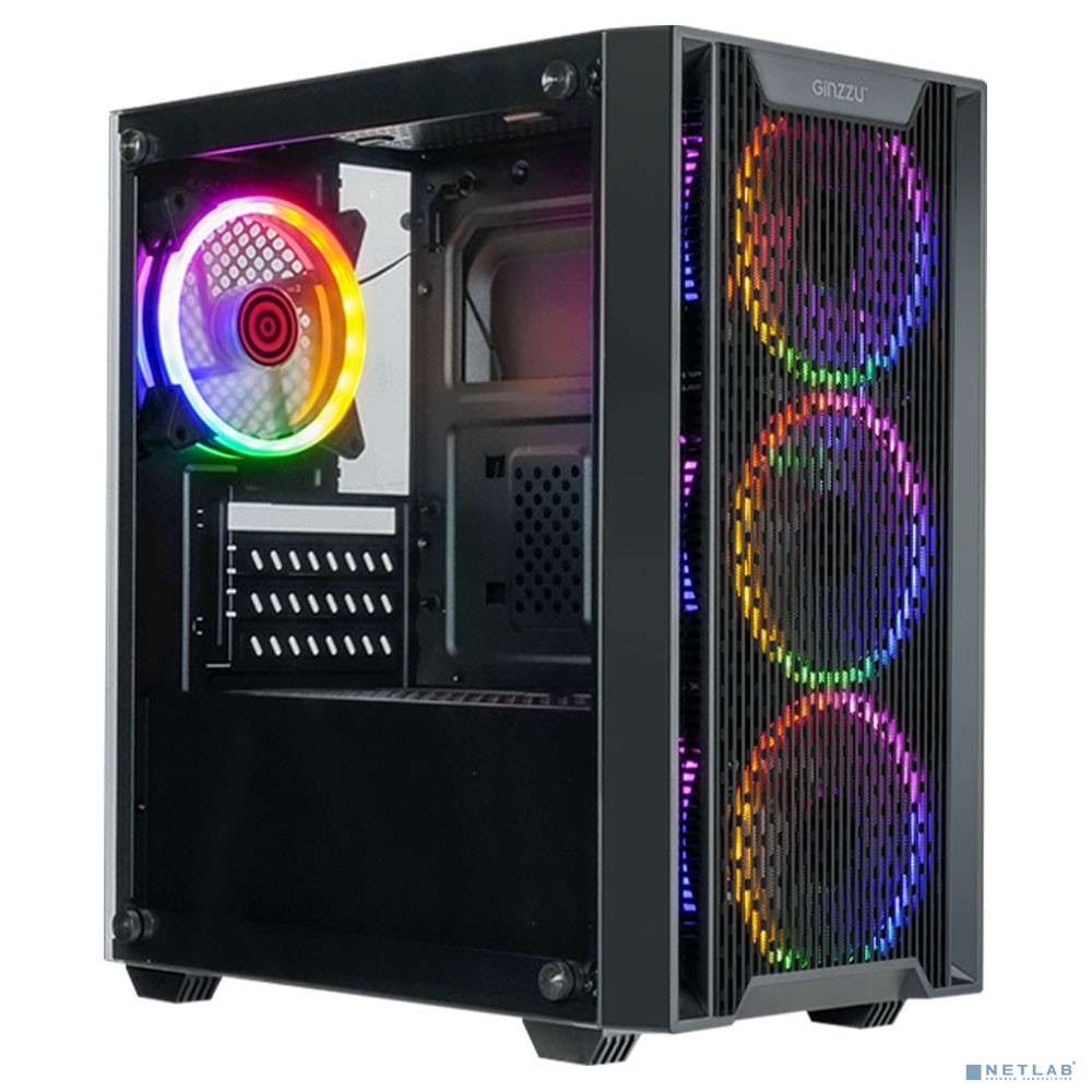 Ginzzu CL650 mATX FAN 4*12FRGB передняя панель Решетка
