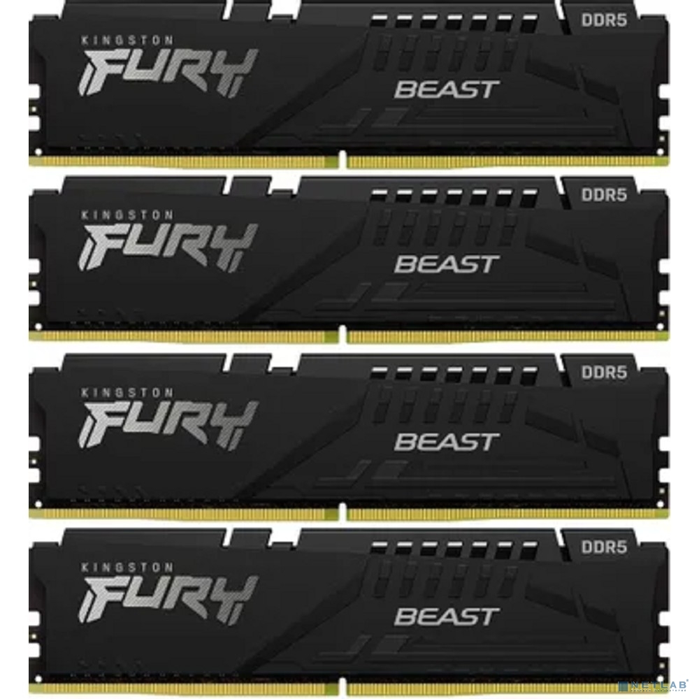 Kingston 64GB 5600MT/s DDR5 CL40 DIMM (Kit of 4) FURY Beast Black XMP KF556C40BBK4-64