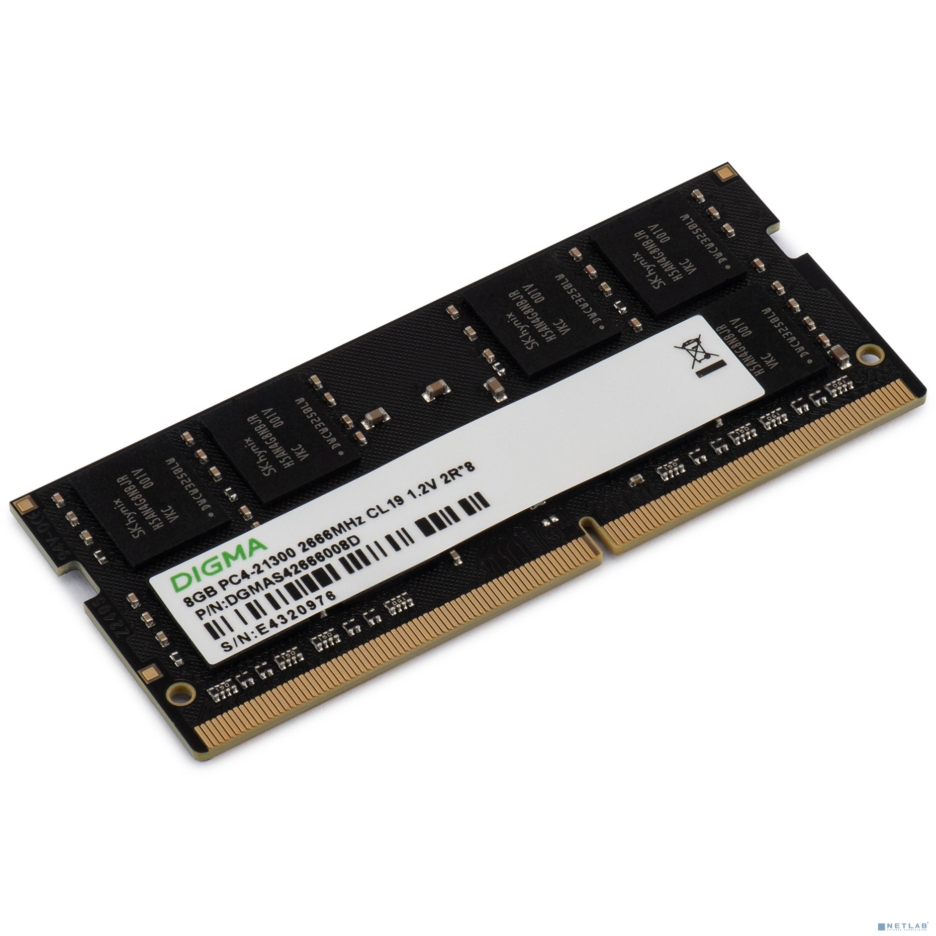 Digma DDR4 SODIMM 8GB DGMAS42666008D PC4-21300, 2666MHz