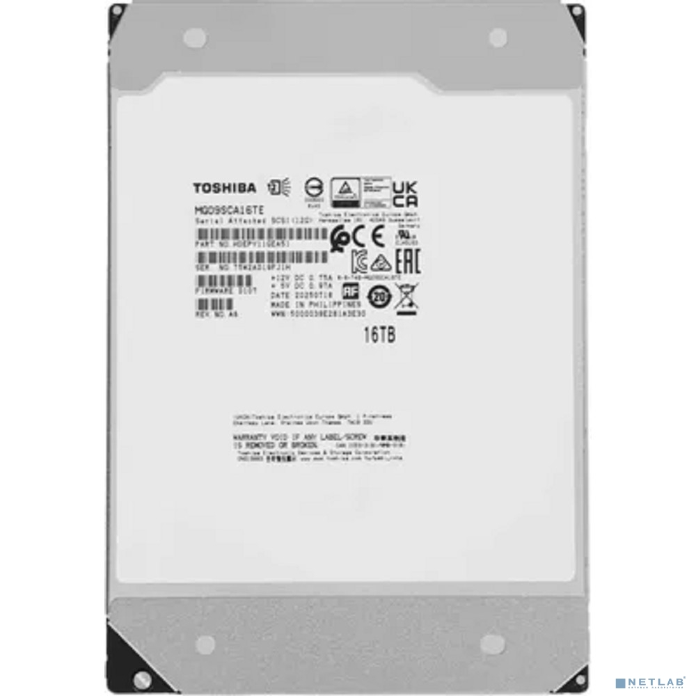 16Tb Toshiba Enterprise Capacity (MG09SCA16TE) SAS 3.5" Server 7200 12Gbit/s 512Mb 1 year warranty