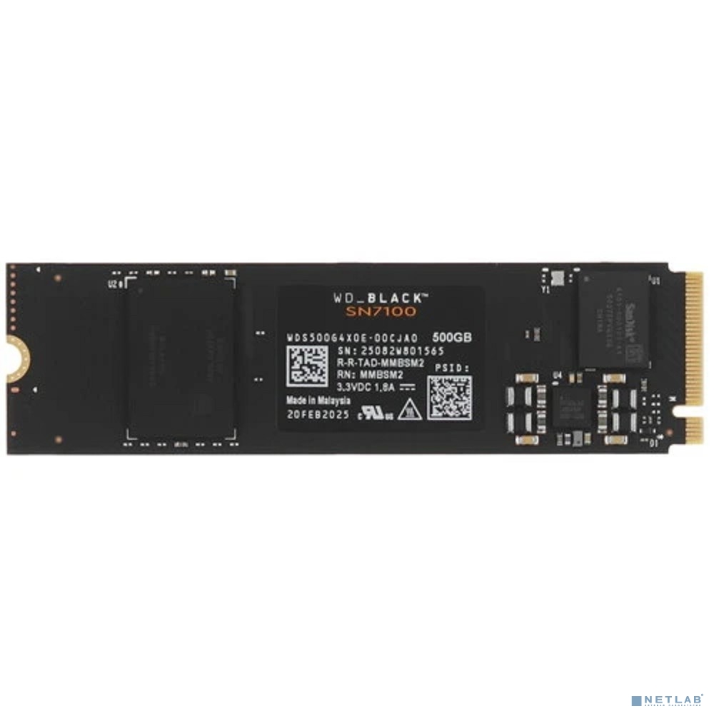 WD SSD Black SN7100, 500GB, M.2(22x80mm), NVMe, PCIe 4.0 x4, TLC, WDS500G4X0E