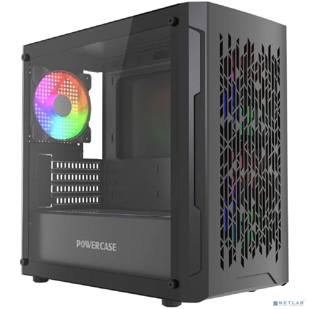 Powercase Mistral Micro D3B ARGB V2, Tempered Glass, 2x 140mm ARGB PWM+1x 120mm ARGB PWM, чёрный, mATX (CMMDB-A3-V2)