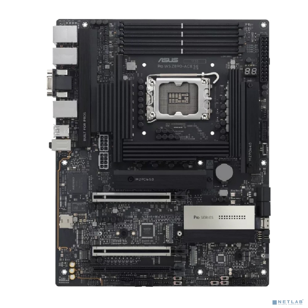 Материнская плата ATX ASUS PRO WS Z890-ACE SE 90MB1JC0-M0EAY0 (LGA1851, Z890, 4*DDR5 (9066), 3*PCIe, 4*M.2, 8*SATA, 6*USB 3.2, 2*USB Type-C, HDMI)