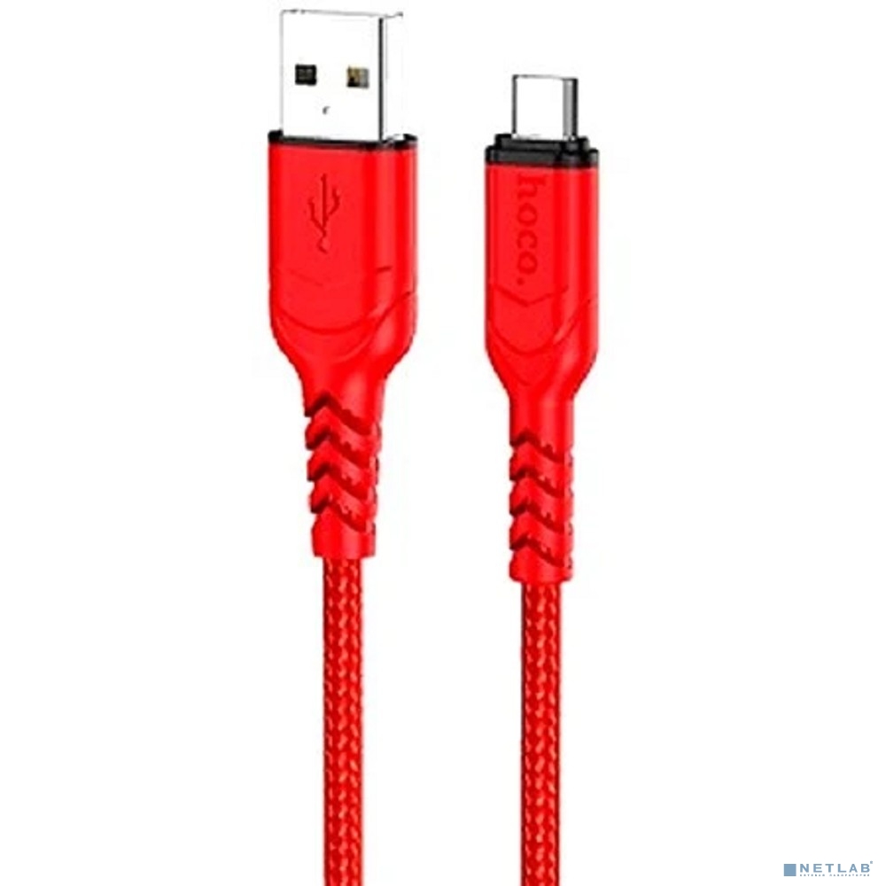 HOCO X59/ USB кабель Micro/ 1m/ 2.4A/ Нейлон/ Red