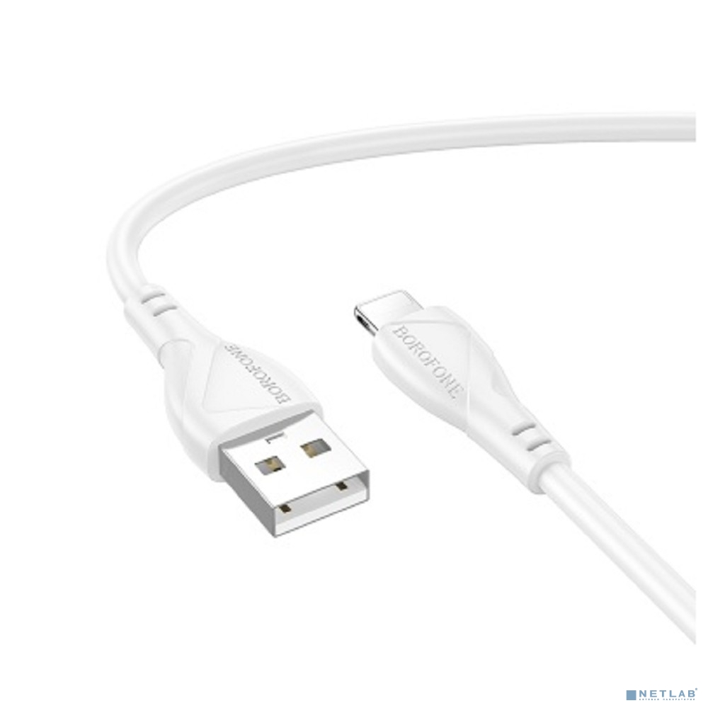 BOROFONE BX121/ USB кабель Lightning/ 1m/ 2.4A/ белый