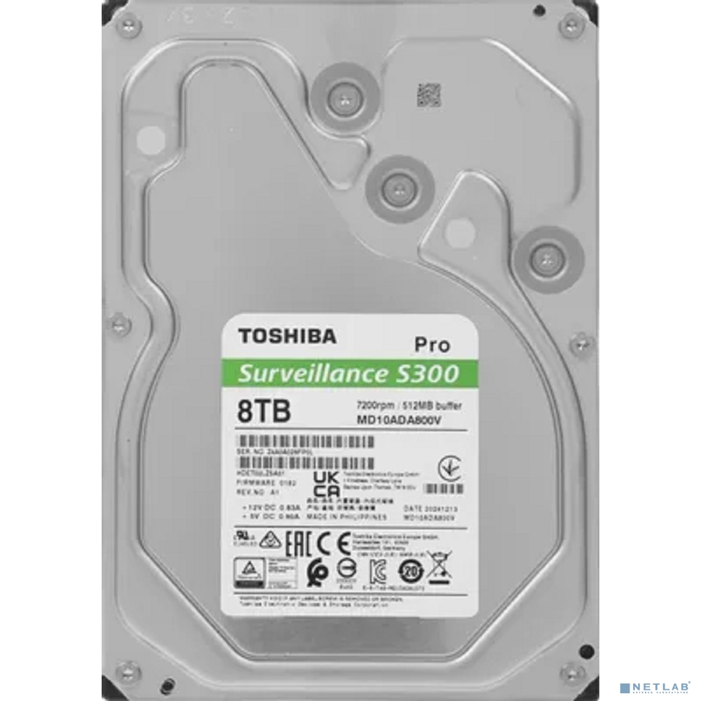 8TB Toshiba Surveillance S300 Pro (MD10ADA800V ) 3.5" 7200RPM 256MB SATA