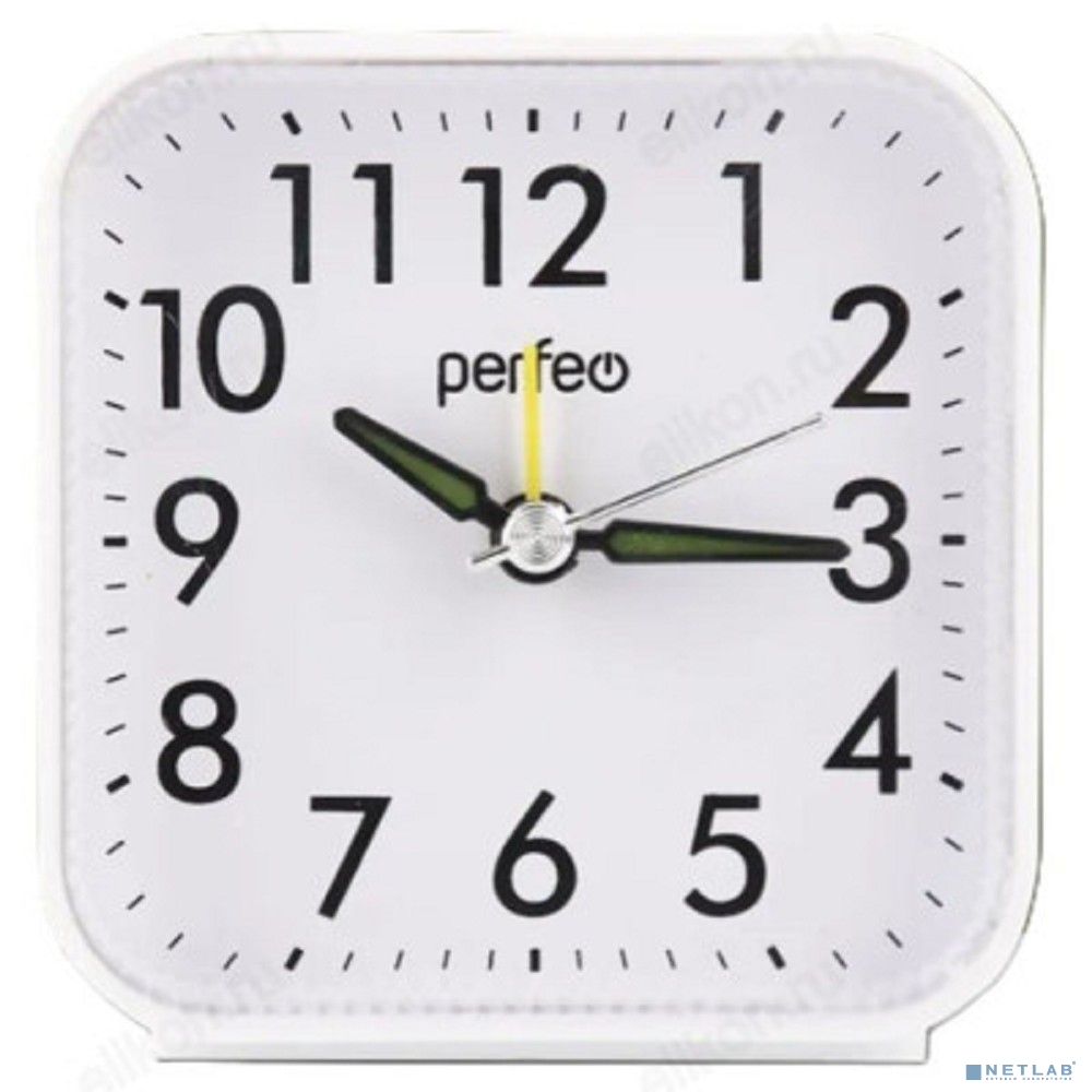 Perfeo Quartz часы-будильник "PF-TC-022", квадратные, белые