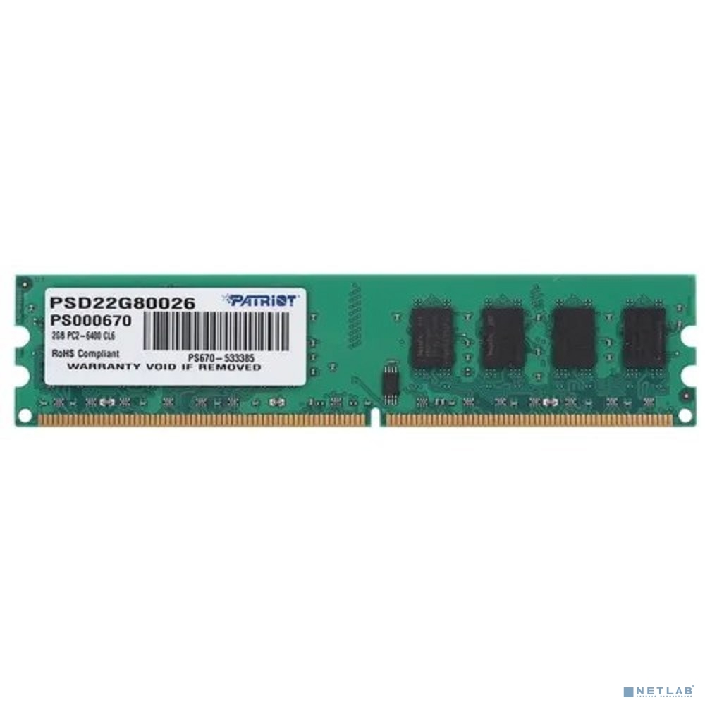 Patriot DDR2 DIMM 2GB (PC2-6400) 800MHz PSD22G80026