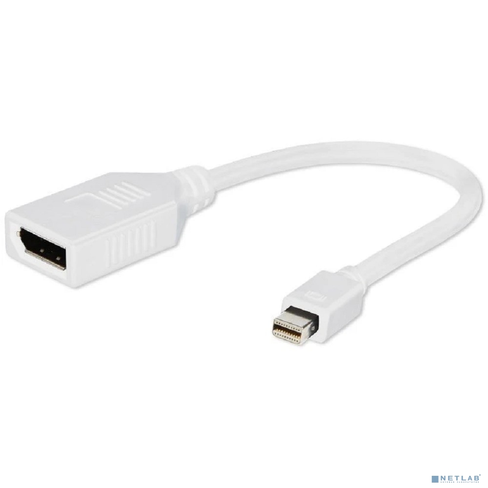 Gembird Переходник miniDisplayPort - DisplayPort, 20M/20F, длина 16см, белый (A-mDPM-DPF-001-W)