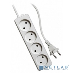 Гарнизон Сетевой фильтр EL-NL4-W-2, 4 розетки допустимый ток 10А, длина 2м.