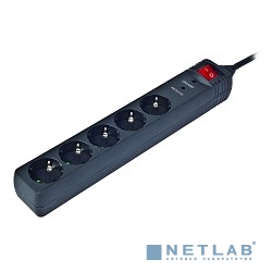 Energenie Сетевой фильтр SPG5-C-5 1.5m 16А черный (сечение 3*1,5 мм)