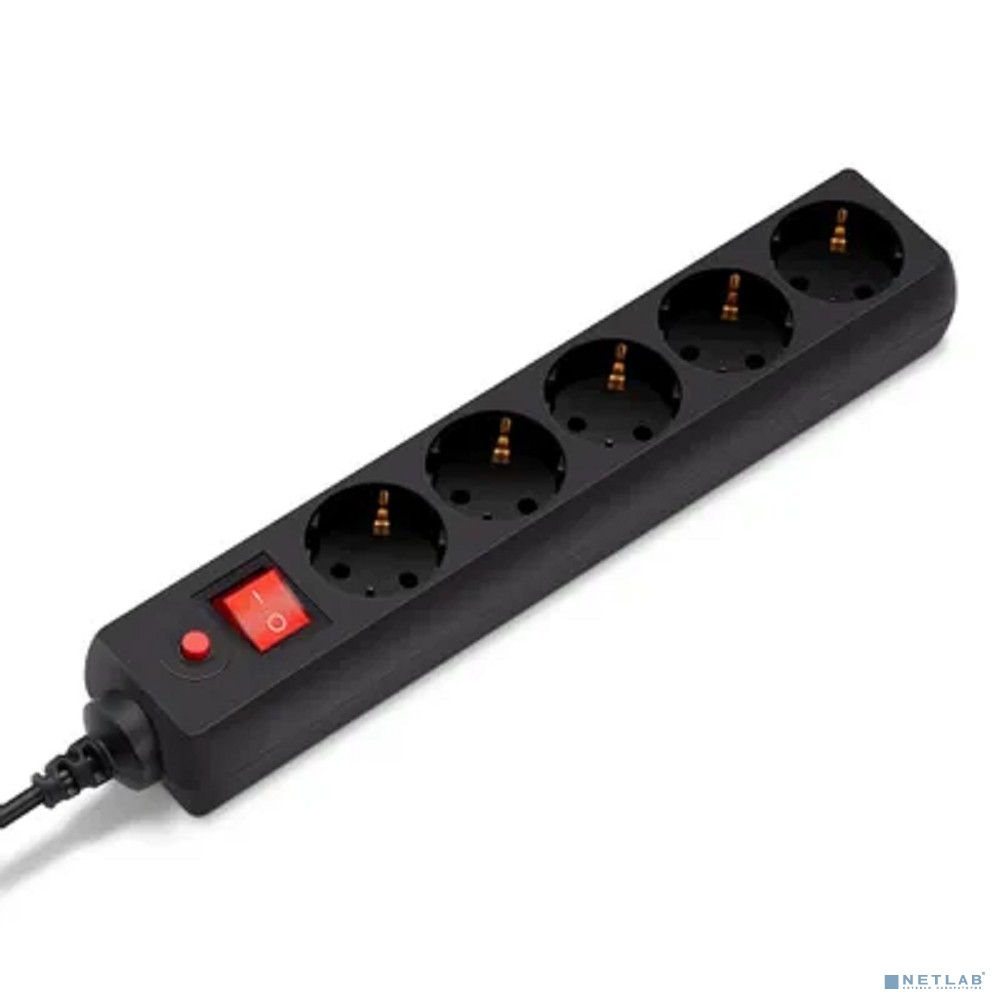 BURO Сетевой фильтр, 5 розеток, 5 метров, (500SH-5-B), черный (коробка)