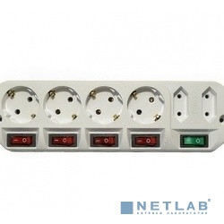 MOST Сетевой удлинитель A10 1.6м 6 розеток (A10-Б 1.6), белый (пакет ПЭ)